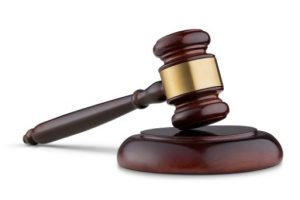 Gavel against white background