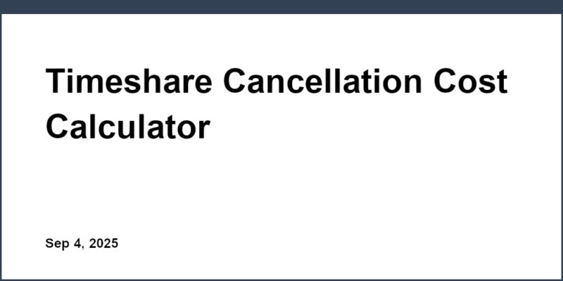 Timeshare Cancellation Cost Calculator