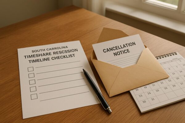 South Carolina Timeshare Rescission Timeline Checklist