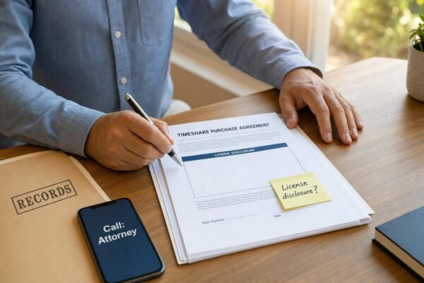 Missing License Disclosures in Timeshare Sales