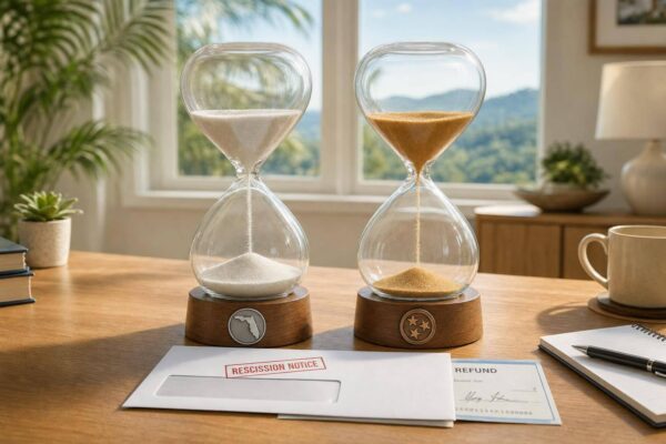Florida vs Tennessee Rescission Deadlines